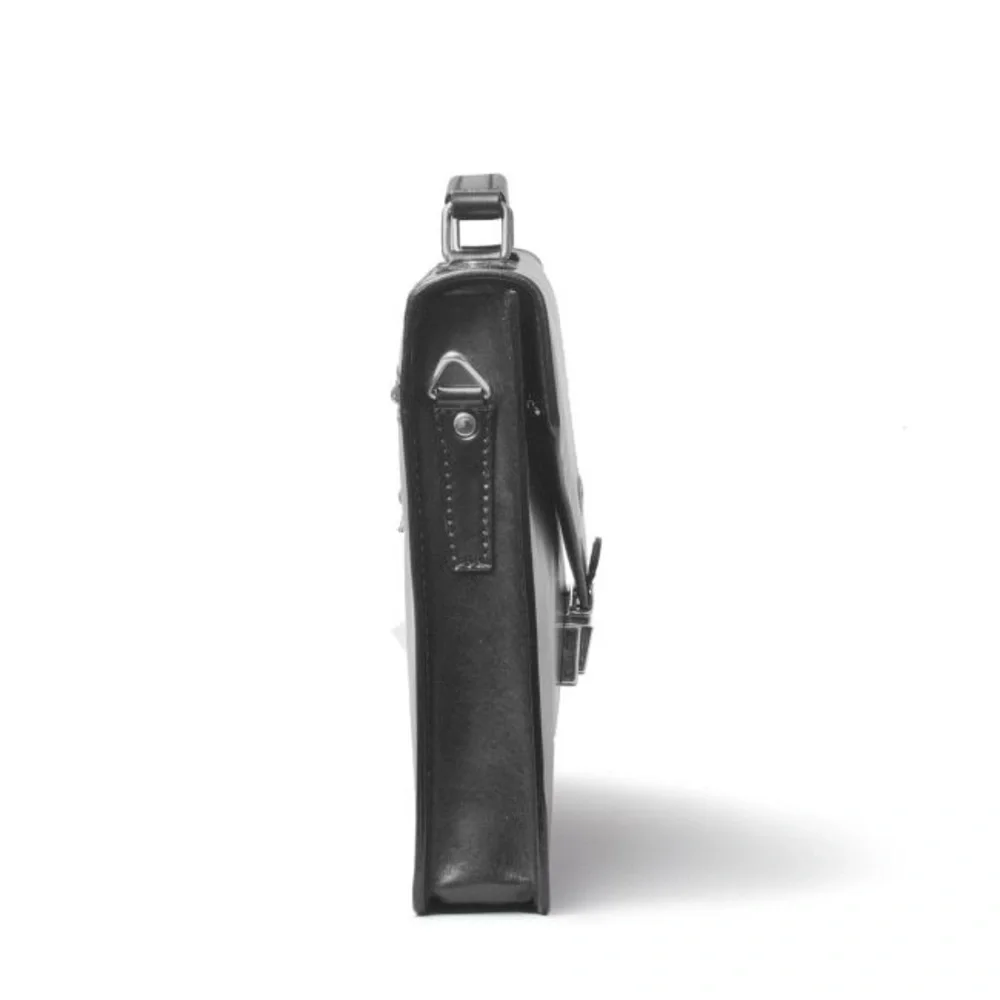 Sleek Black Maxwell Scott Italian Leather Briefcase